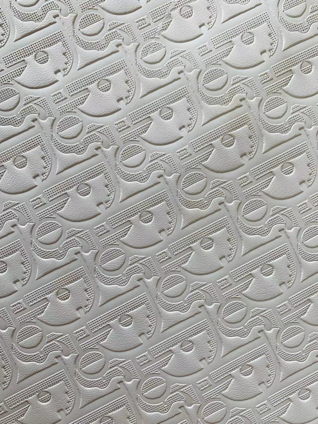 Classic  Dior Embossed Craft Leather Fabric Shoes Leather , Bags Leather Fabric By Yards (White)