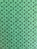 Fashion LV Vantage Embossed Leather Fabric For Handmade Shoes ,Bags and DIY Handicrafts By Yard (Green)