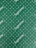Fashion LV Leather Case Fabric,Handmade Bag Fabric,Hand-made Shoes  Fabric By Yards(Green)
