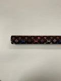 New Black Background Colorful LV Leather Case Fabric,Handmade Bag Fabric,Hand-made Shoes Fabric By Yard