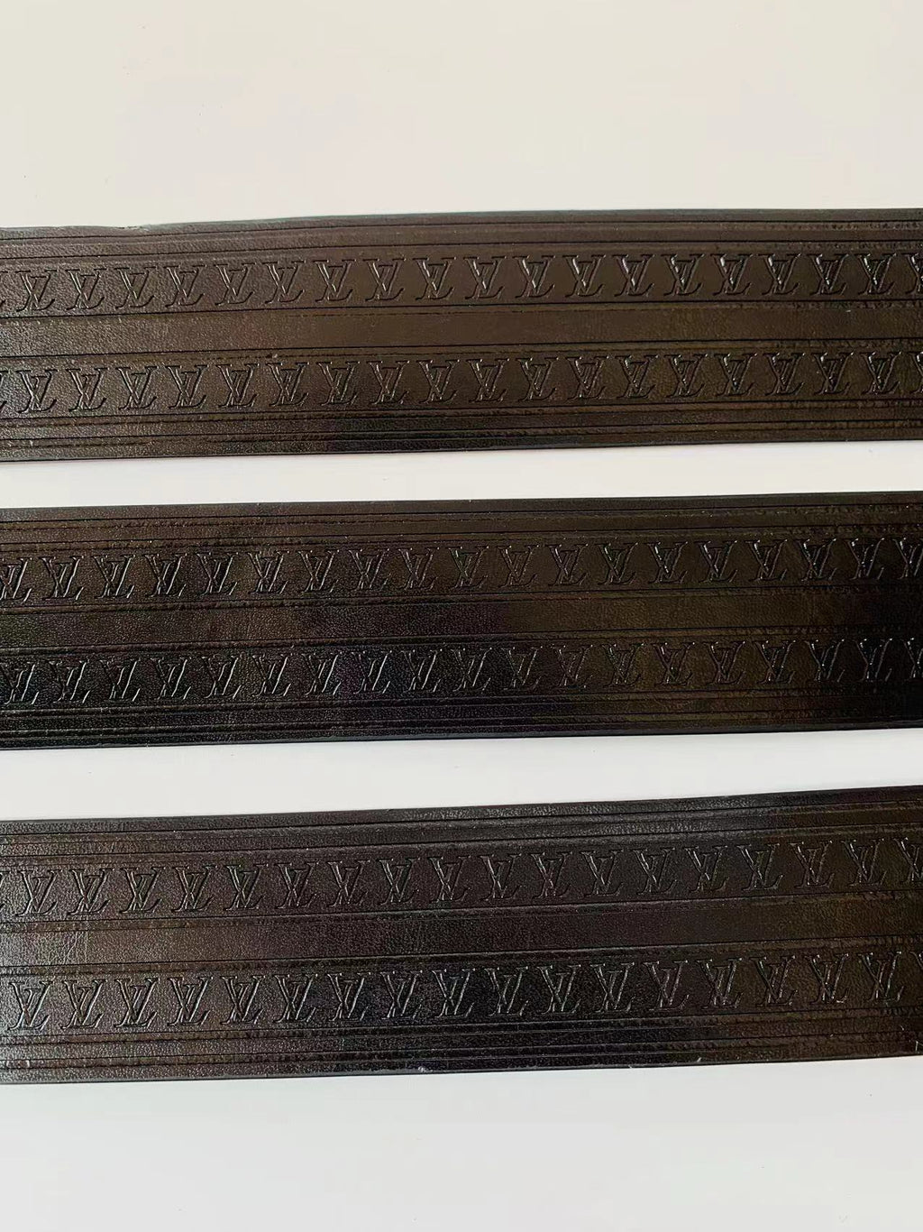 Fashion 120cm(47 inch) Length LV Luggage Leather Stripe, sewing leather bag Accessories(Black)