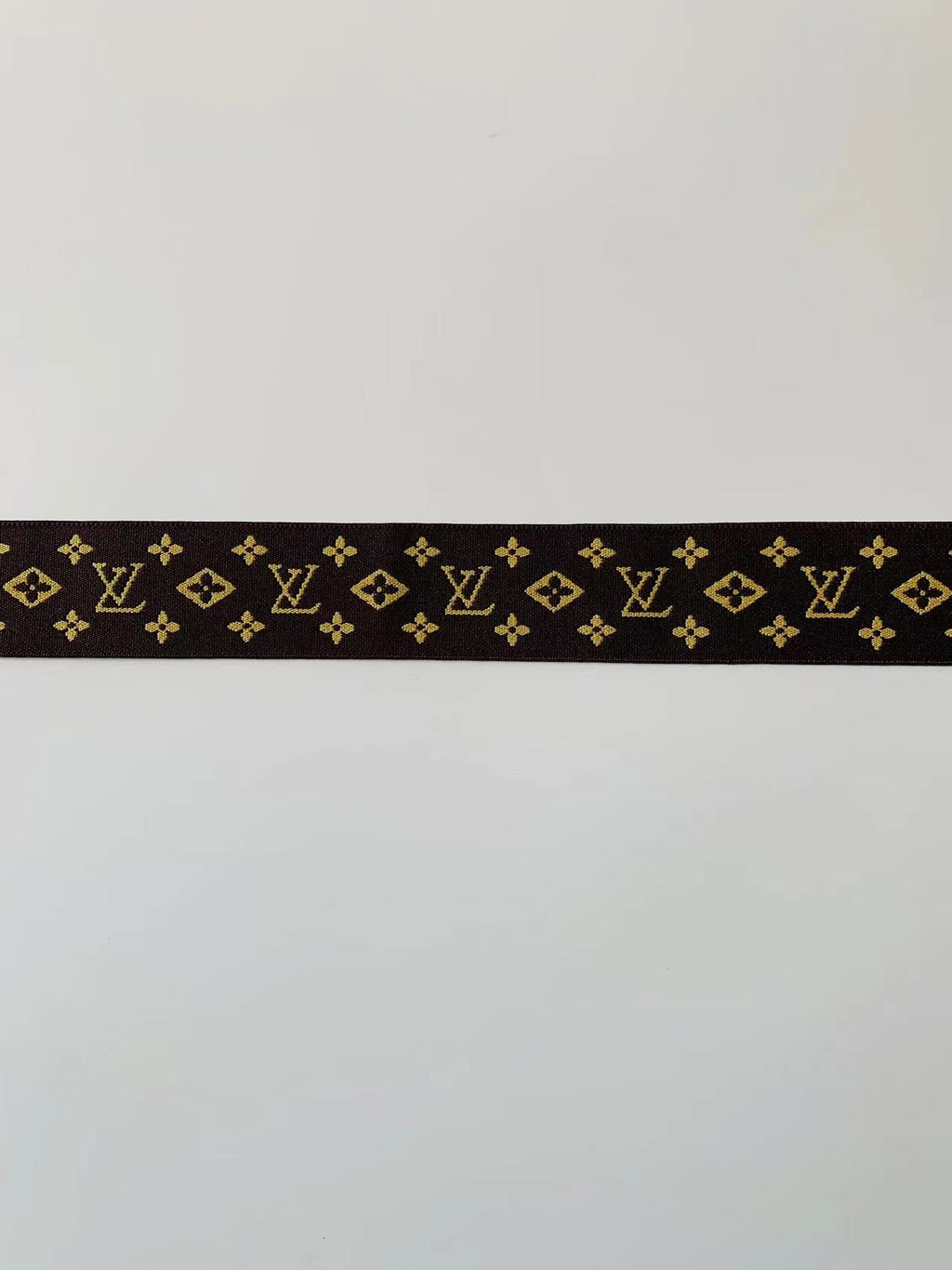 Fashion LV 1.5 inch Elastic Strap ,Handmade Striped Ribbon Trim Embroidered For Handicrafts By Yard(Brown)