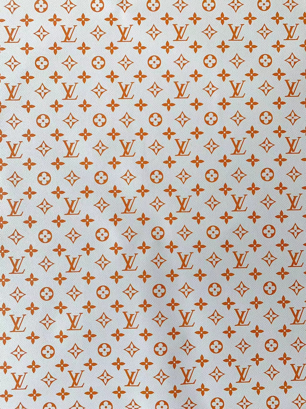 Classic Orange LV Leather Case Fabric,Handmade Bag Fabric, Shoes Fabric By Yard