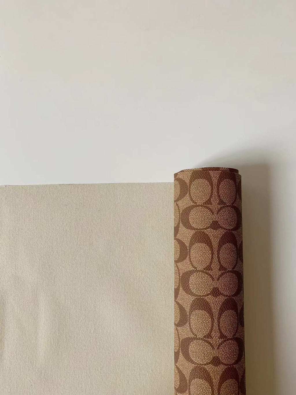Classic Tan Color Coach Leather Fabric For Handmde Handicraft By Yards