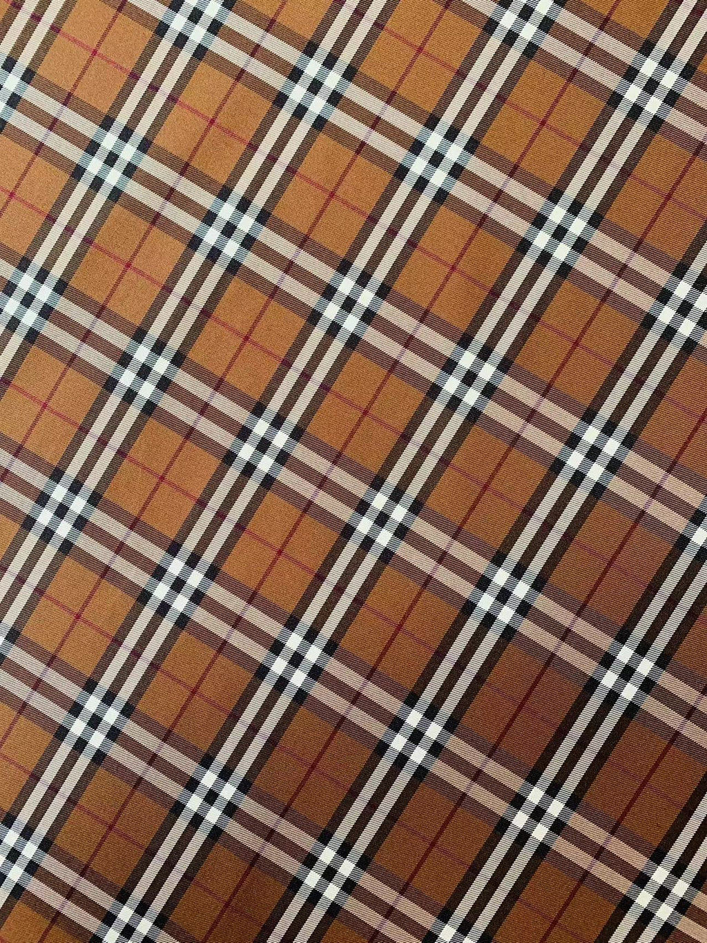 Tianchao Dark Tan Burberry 50% cotton and 50% polyester Yarn Dyed Jacquard Cloth Fabric ,Comfortable clothing Handmade Handicraft Fabric By Yard