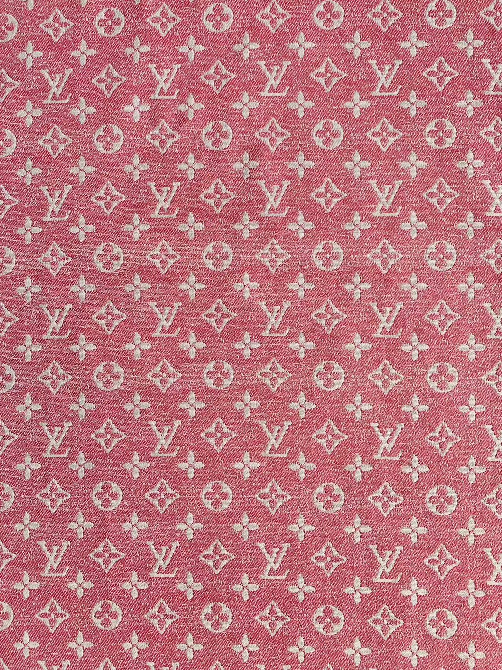 Tianchao Pink LV Denim Woven Jacquard fabric ,Jean Fabric For Handmade Goods By Yard