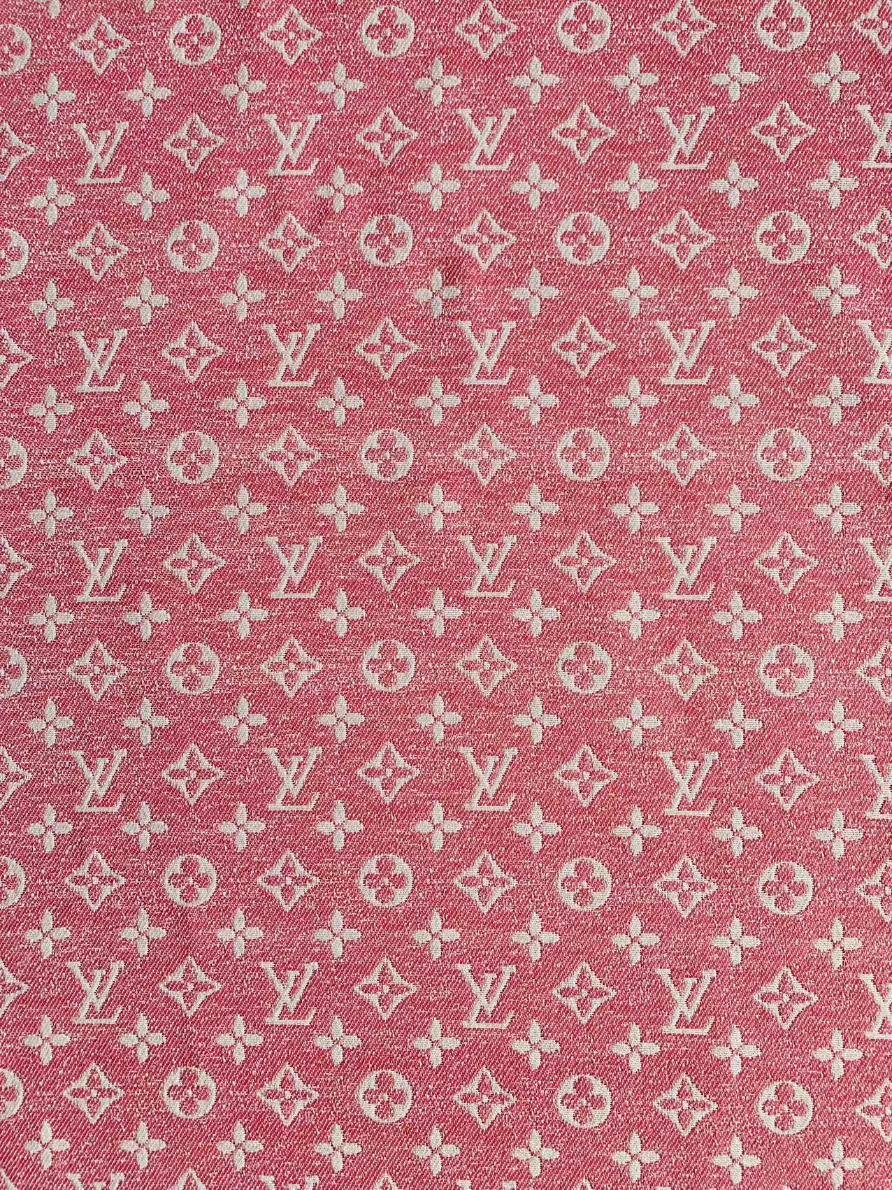 Tianchao Pink LV Denim Woven Jacquard fabric ,Jean Fabric For Handmade Goods By Yard