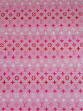 Tianchao Store  Pink LV with White Stripe Design Leather Fabric For Handmade Sneakers By Yards