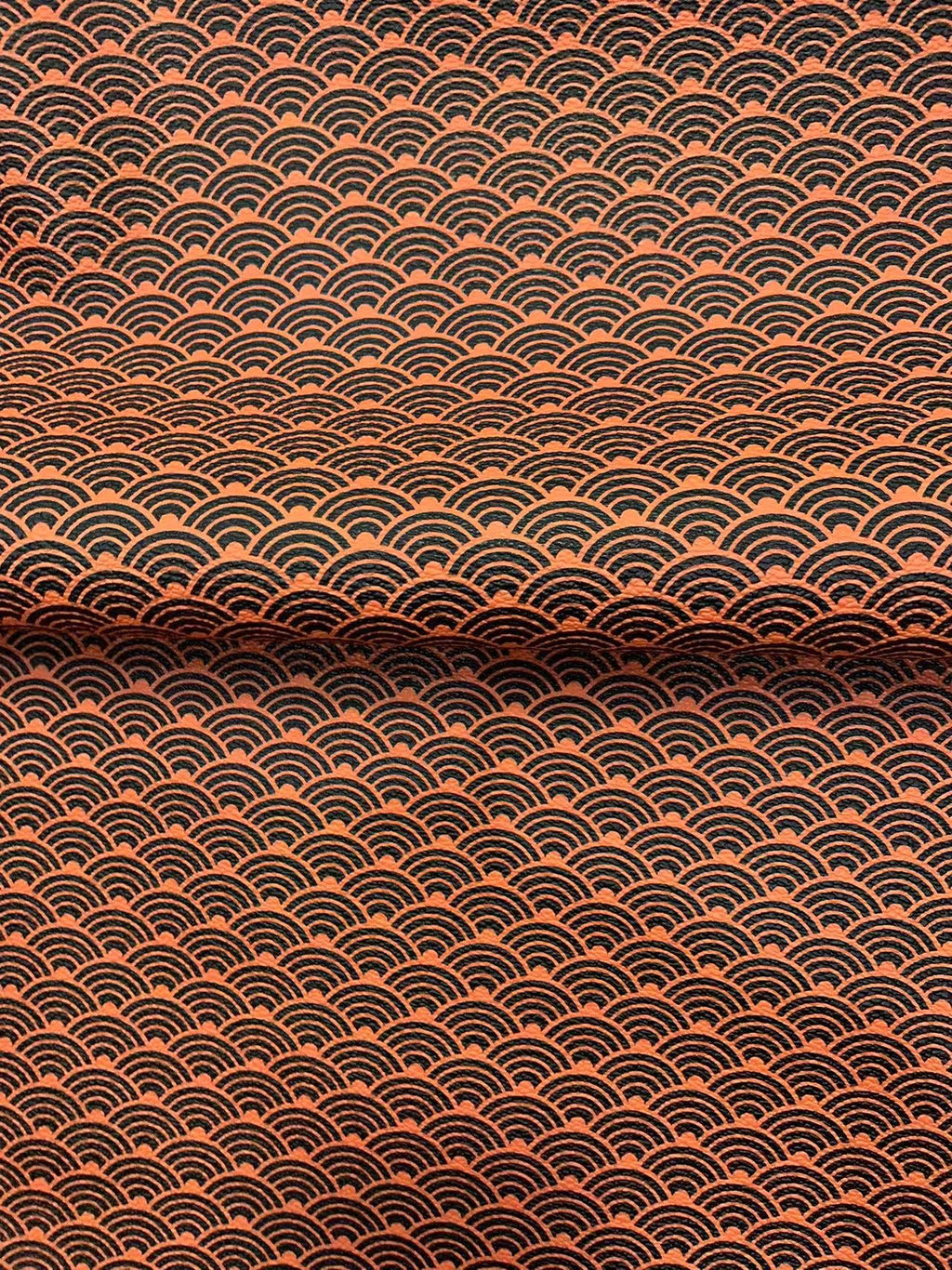 Fashion Sky Blue and Brown Wave Design Leather Fabric For Handmade Goods