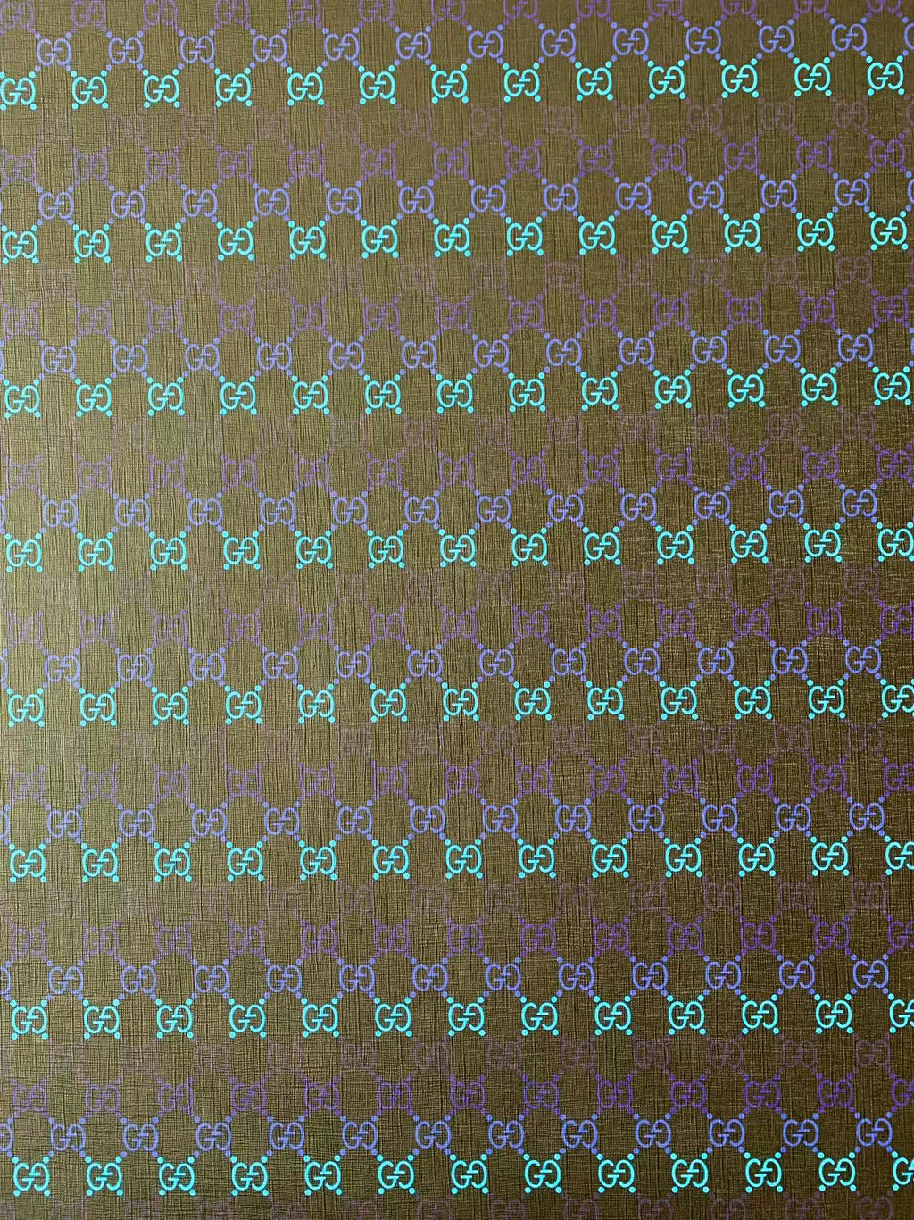 Craft Gradual Change Blue Color Gucci Deisgn Leather Fabric For Handmade DIY Shoes Upholstery