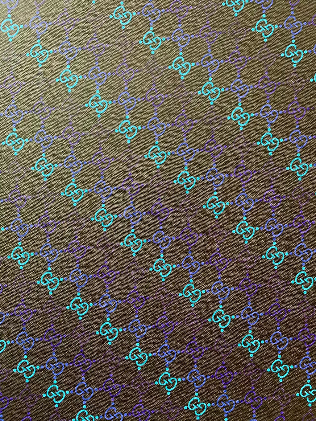 Craft Gradual Change Blue Color Gucci Deisgn Leather Fabric For Handmade DIY Shoes Upholstery