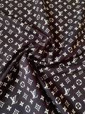 Craft Black With White LV Cotton And Polyester Cloth Fabric For DIY Handicraft Apparel