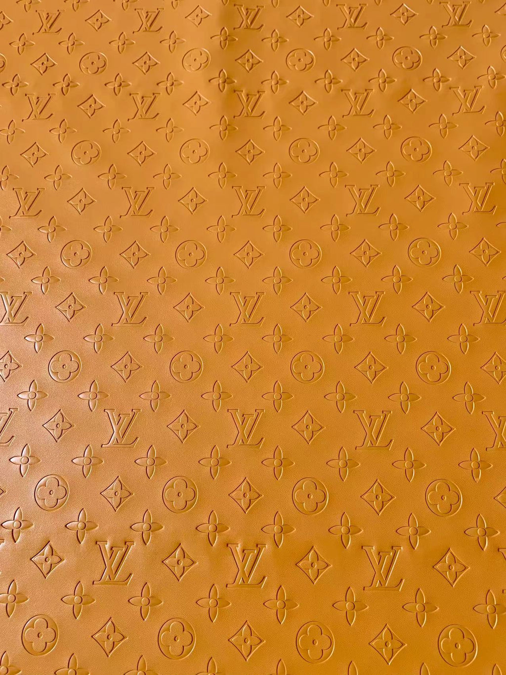 Napa Material Tan Embossed LV Leather For Upholstery Apparel Furniture Handicraft Goods