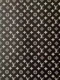 Fashion Black With White LV Vinyl Leather Fabric Material For Handmade Hancirafts Goods By Yards