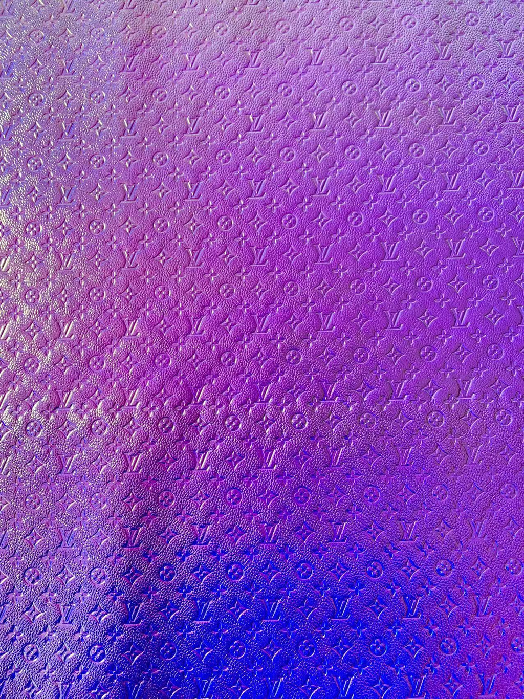 Fashion Small 0.5 inch Size LV Reflective Laser Embossed Leather Fabric For Handmade Sneaker ,Upholstery Car By Yard