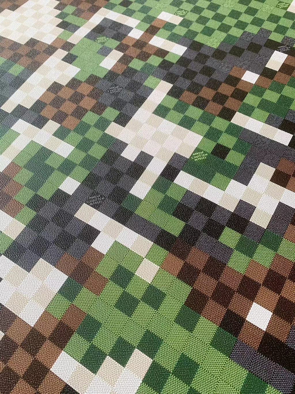 Craft Plaid New Camouflage Louis Vuitton Vinyl Leather Fabric For Handmade Bag Sneaker Upholstery By Yard