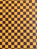 Craft 3.5 CM Yellow Plaid LV Vinyl Leather Fabric For Handmade Bag ,Sneaker,Upholstery Handicraft Goods