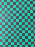 Craft 3.5 CM Green Plaid LV Vinyl Leather Fabric For Handmade Bag ,Sneaker,Upholstery Handicraft