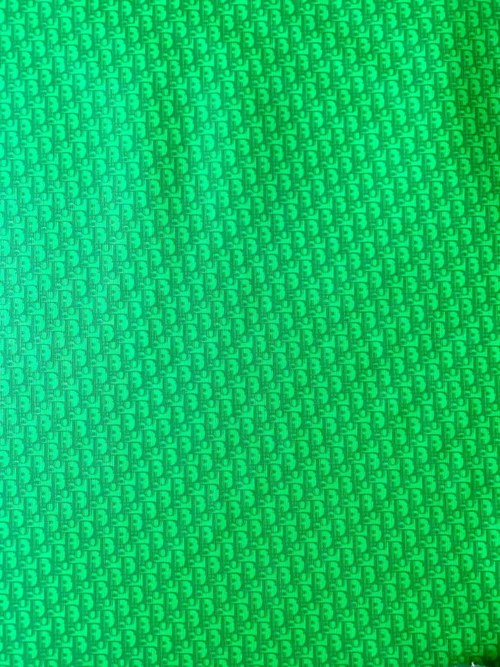 Craft Green Dior Learher Fabric For Handmade Sneaker ,Upholstery Car Handicraft Goods By Yard