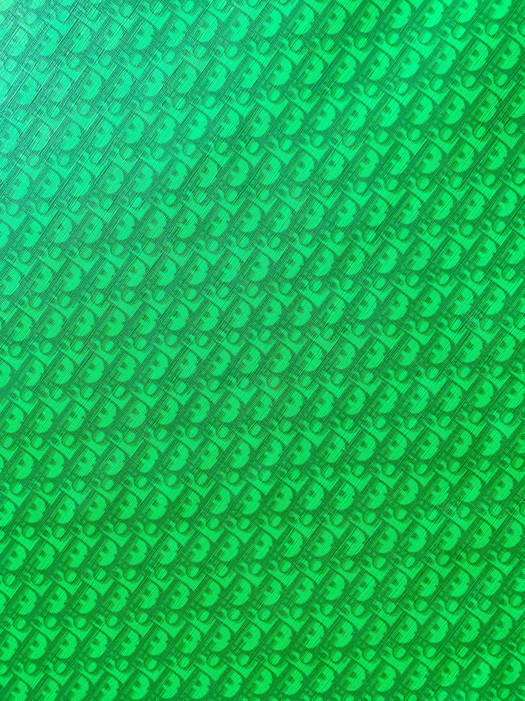 Craft Green Dior Learher Fabric For Handmade Sneaker ,Upholstery Car Handicraft Goods By Yard