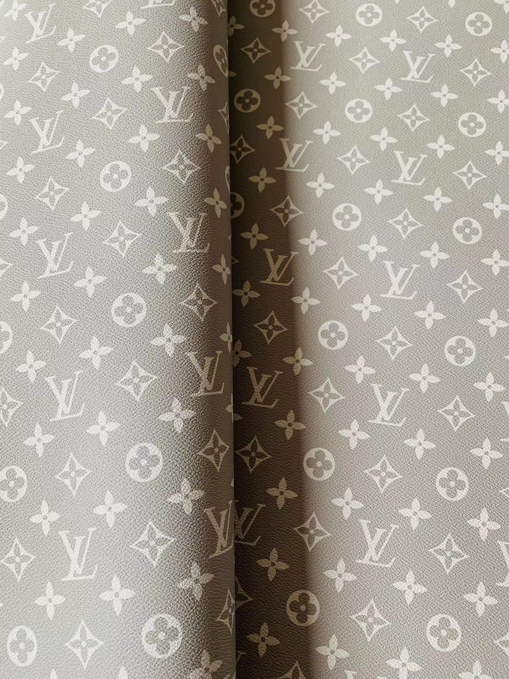 Classic Light Gray Vinyl Crafting Leather Fabric For Handmade Shoes ,Bags and DIY Handicrafts By Yard