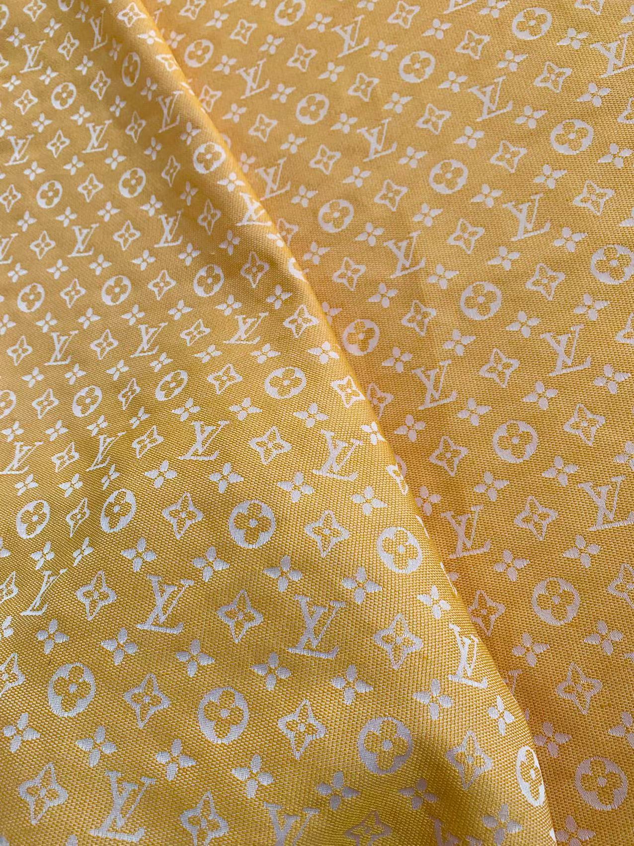 Tianchao Store Craft LV Cotton With Polyester Jacquard Cloth Fabric For Handmade Apparel (Yellow)