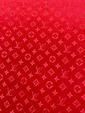 Popular Luxury LV Knitting Velvet Fabric For Handmade Sneaker,Car Upholstery and Apparel By Yard (Red)