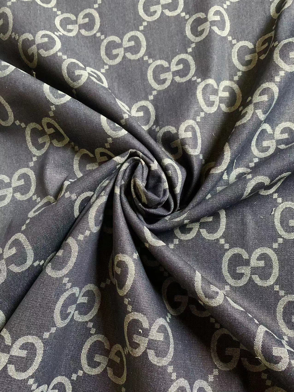 Classic 2 Inch Original 100% Cotton Gucci Denim Woven Jacquard fabric , Jean fabric For Handmade Apparel, Upholstery By Yard
