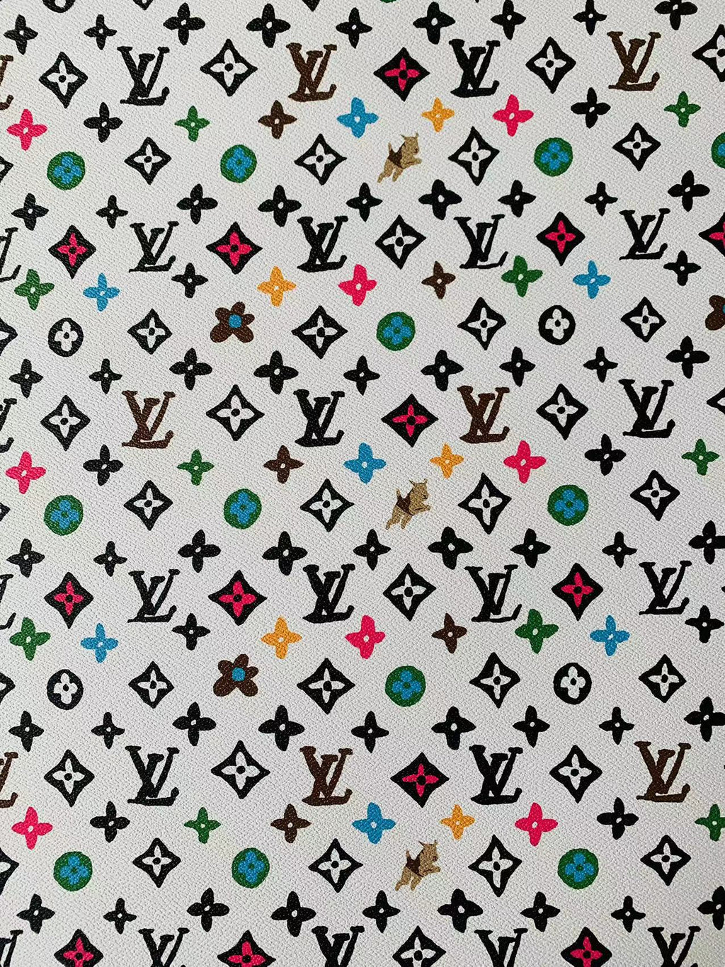 Tianchao New Colorful LV With Dog Design Vinyl Leather For Handmade Sneaker,Upholstery By Yard