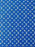 Craft Light Blue LV Vinyl Leather For Handmade Bag Sneaker,Upholstery And Handicraft By Yard
