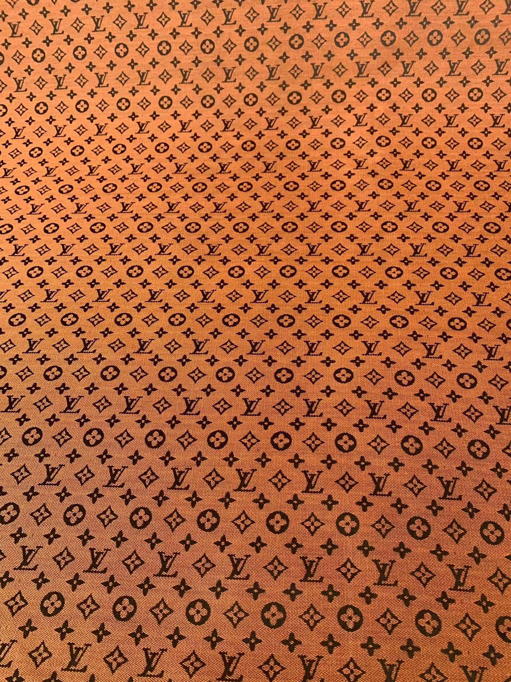 Fashion Orange LV Jacquard Cloth Fabric For Handmade Sneaker,Upholstery And Apparel