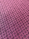 Fashion Pink LV Jacquard Cloth Fabric For Handmade Sneaker,Upholstery And Apparel