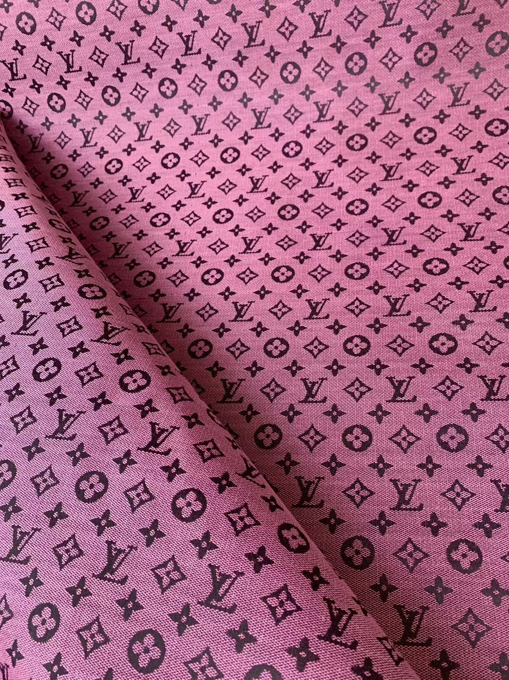 Fashion Pink LV Jacquard Cloth Fabric For Handmade Sneaker,Upholstery And Apparel