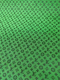 Fashion Green LV Jacquard Cloth Fabric For Handmade Sneaker,Upholstery And Apparel