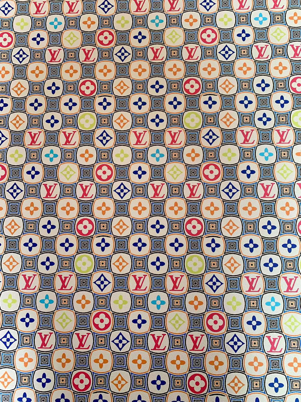 Fashion Colorful LV Damier Plaid Leather Fabric For Sneaker ,Upholstery and Handicraft Goods By Yard