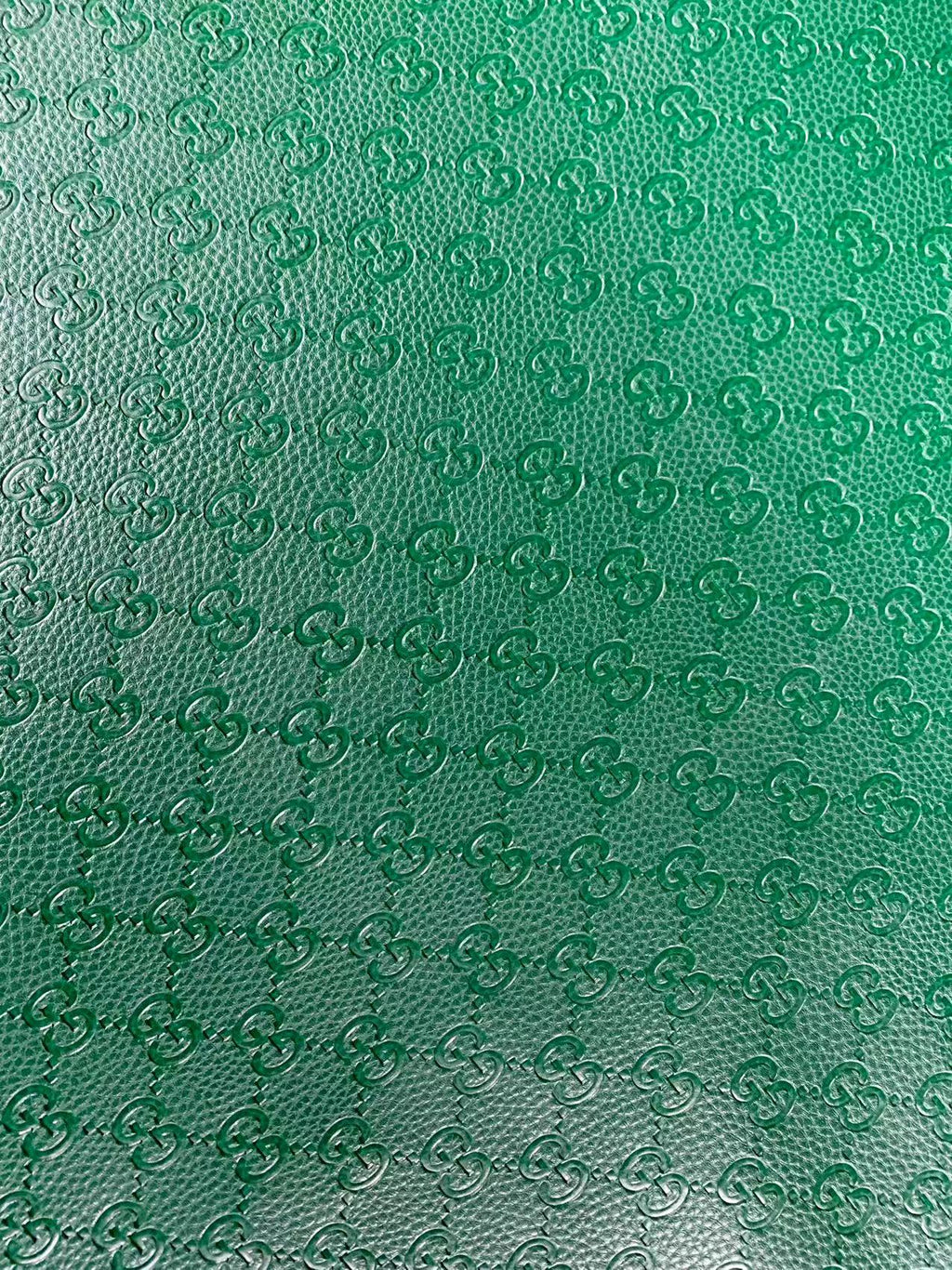 Classic Gucci Embossed Craft Leather Fabric Shoes Leather , Bags Leather Fabric By Yards (Jungle Green)