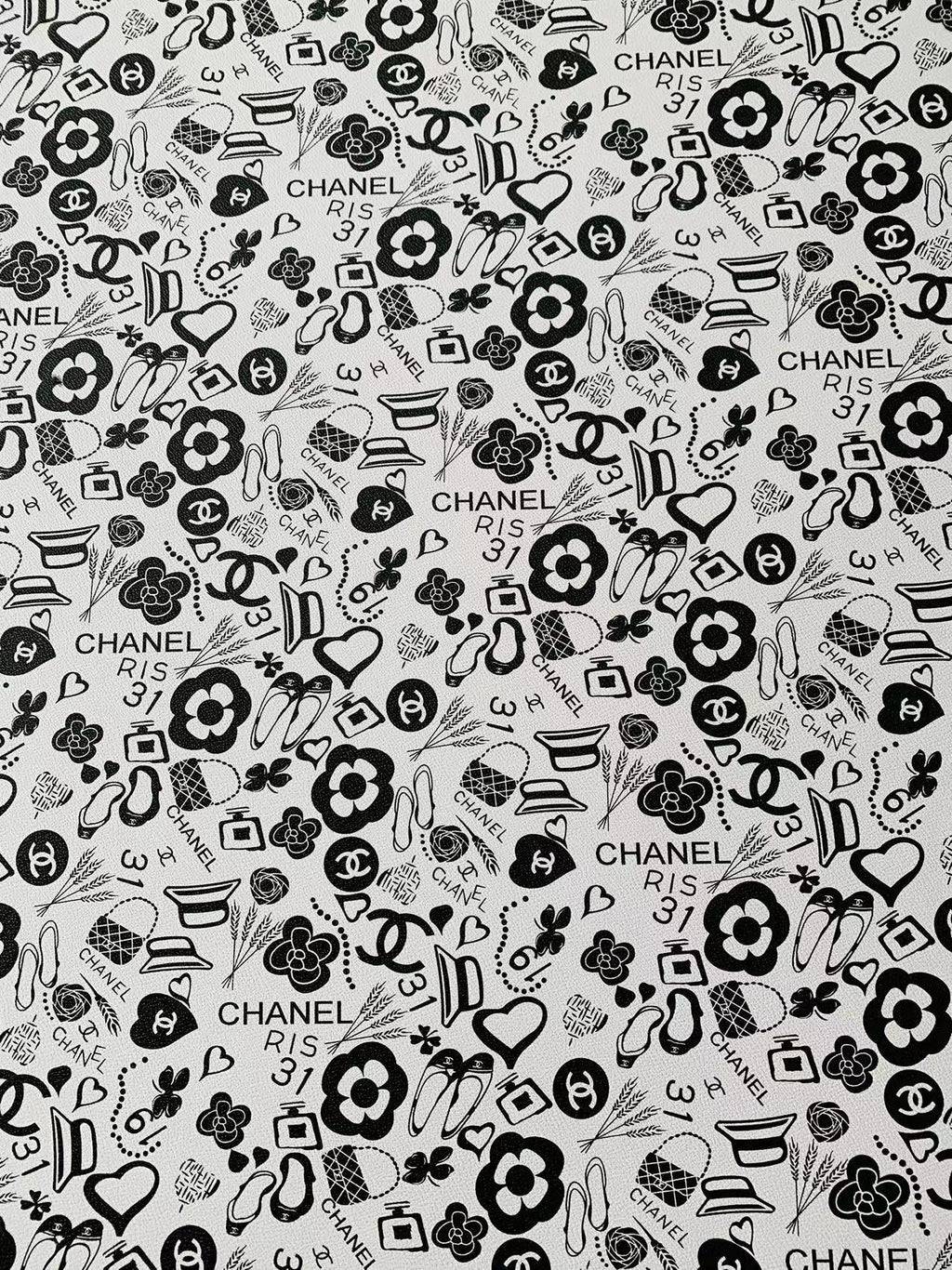 New DIY Chanel Design Leather Fabric For Handmade Sneaker ,Upholstery ,Bag Handicraft Goods By Yard