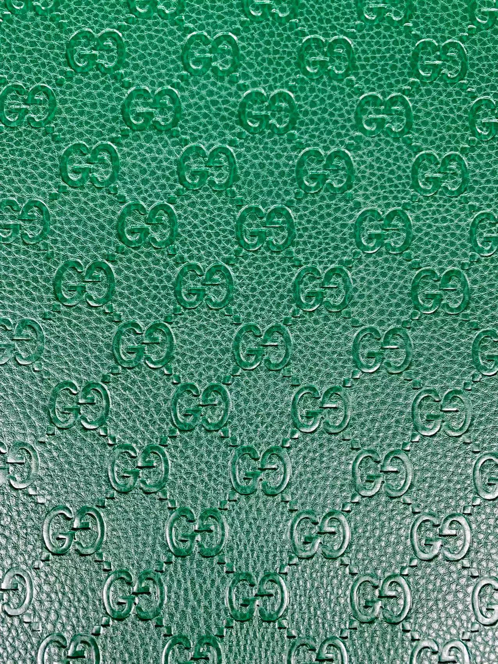 Classic Gucci Embossed Craft Leather Fabric Shoes Leather , Bags Leather Fabric By Yards (Jungle Green)