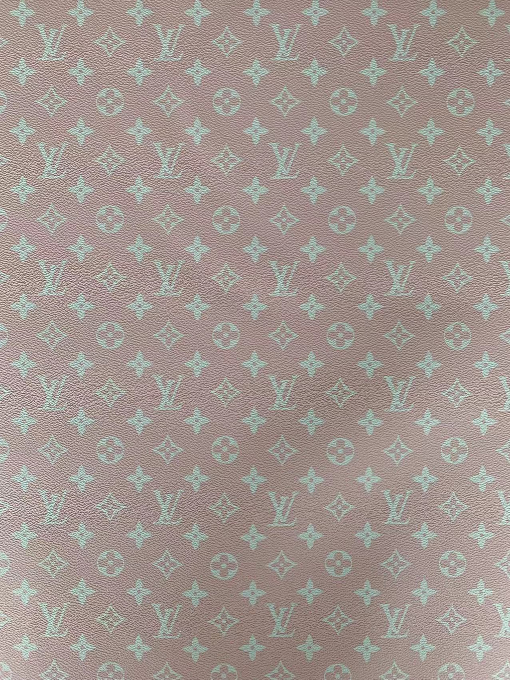 Fashion Pink LV Design Vinyl Leather for Handmade Shoes ,Handmade Bags Leather By Yard