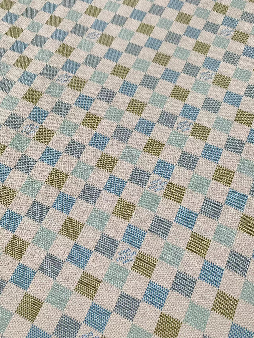 Classic Gradual Change Color Damier Louis Vuitton Leather For Bag Upholstery Car Seat and Shoes By Yard