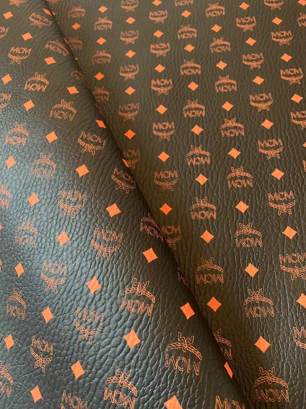 Orange  Leather For Handmade Sneaker, Upholstery And Handicraft By Yard