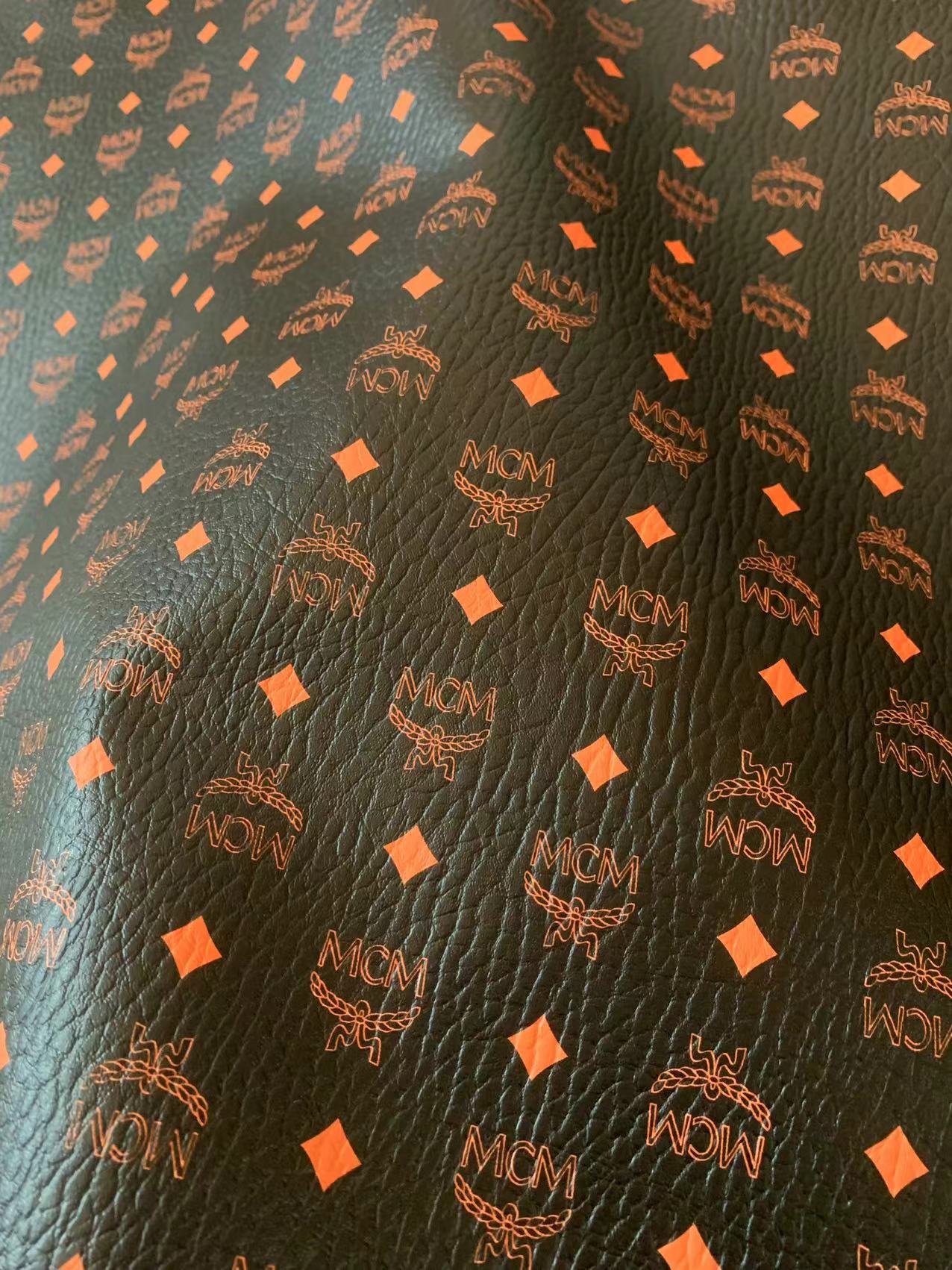 Orange  Leather For Handmade Sneaker, Upholstery And Handicraft By Yard