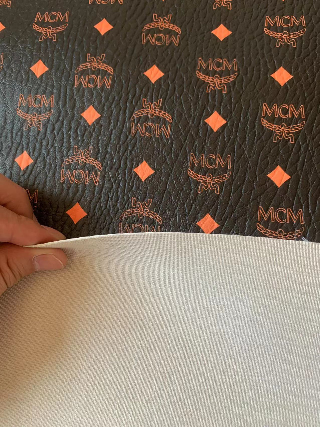Orange  Leather For Handmade Sneaker, Upholstery And Handicraft By Yard