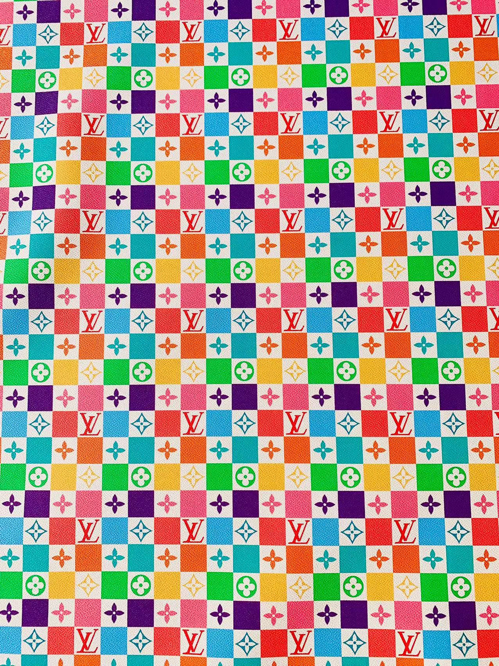 Craft New Colorful Damier Louis Vuitton Leather For Bag Upholstery Car Seat and Shoes By Yard