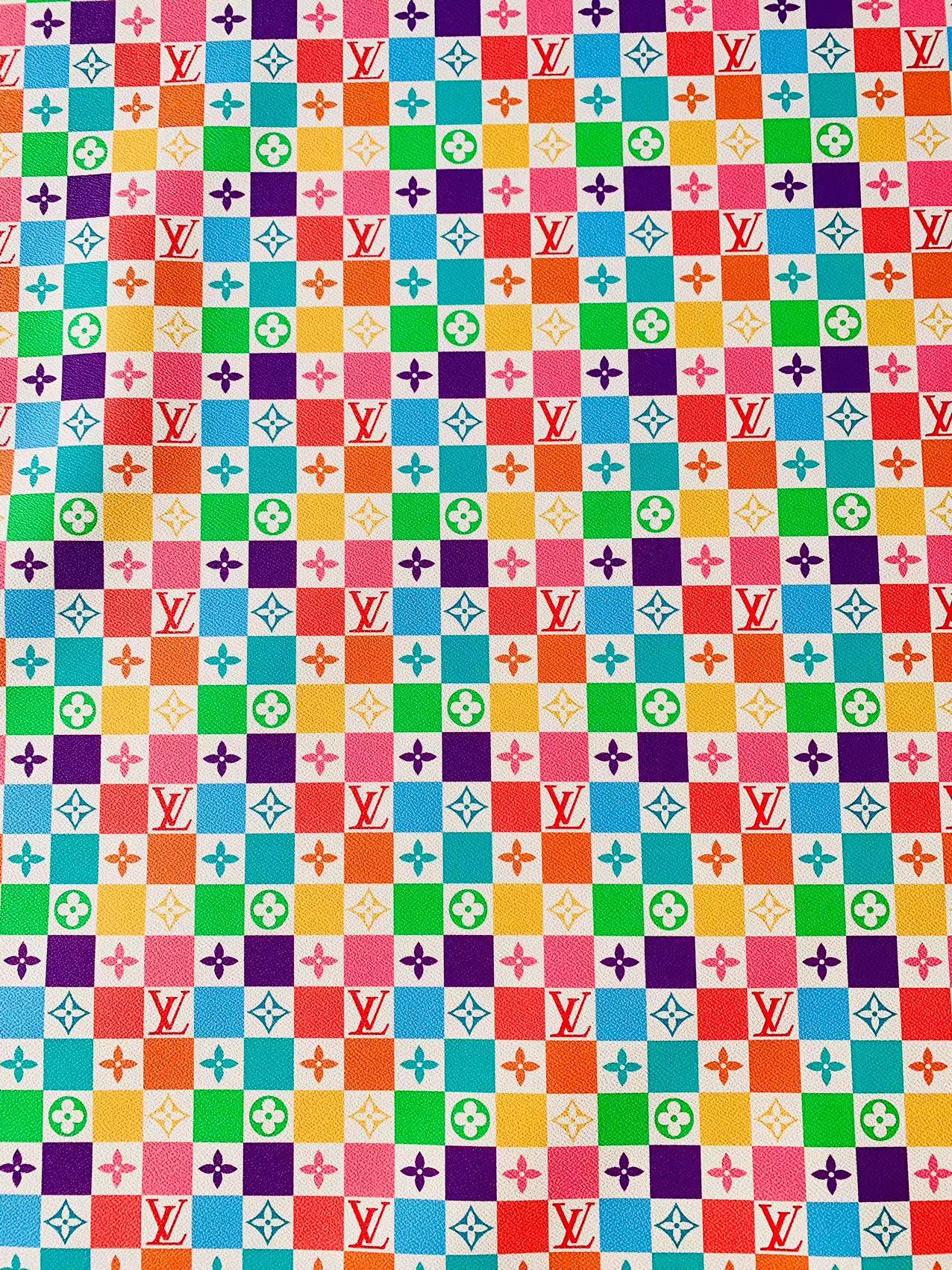 Craft New Colorful Damier Louis Vuitton Leather For Bag Upholstery Car Seat and Shoes By Yard