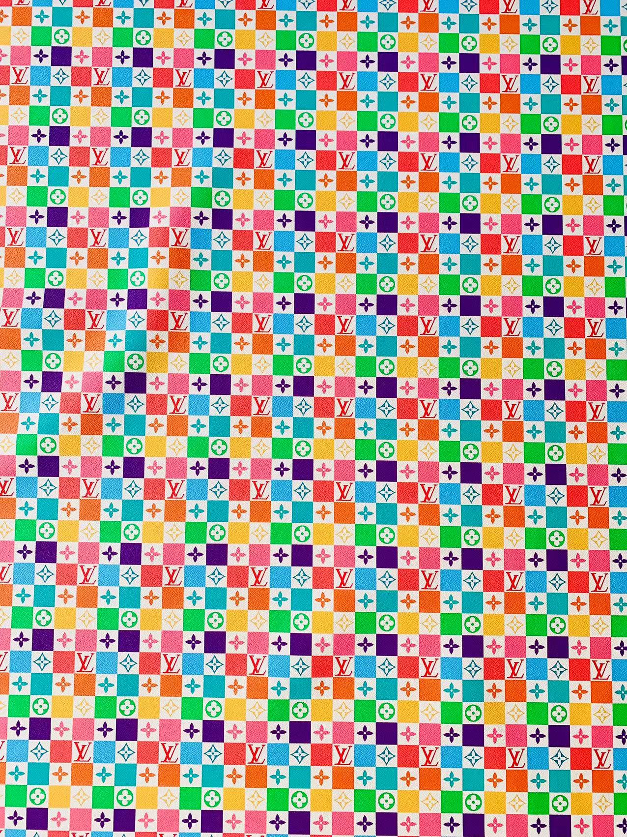 Craft New Colorful Damier Louis Vuitton Leather For Bag Upholstery Car Seat and Shoes By Yard