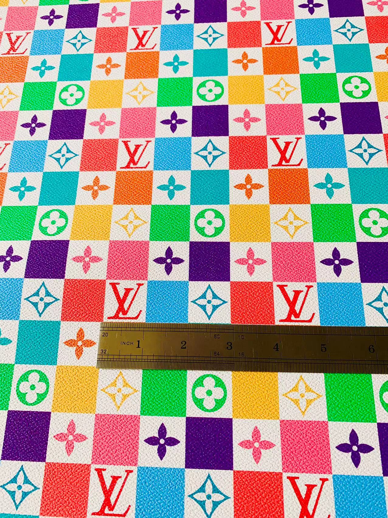 Craft New Colorful Damier Louis Vuitton Leather For Bag Upholstery Car Seat and Shoes By Yard