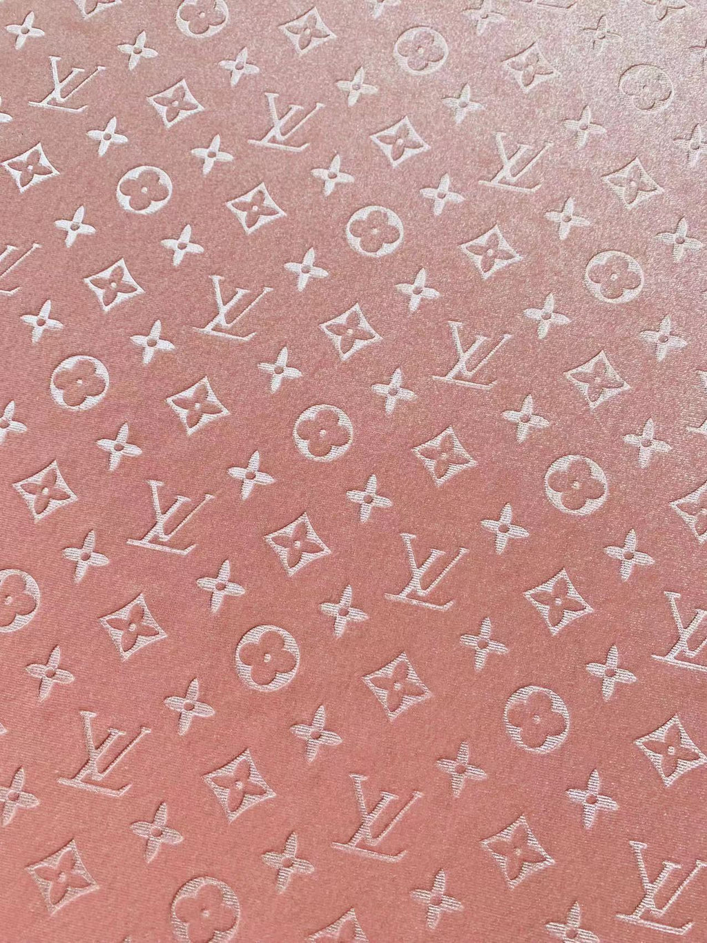 Popular Luxury LV Knitting Velvet Fabric For Handmade Sneaker,Car Upholstery and Apparel By Yard(Baby Pink)