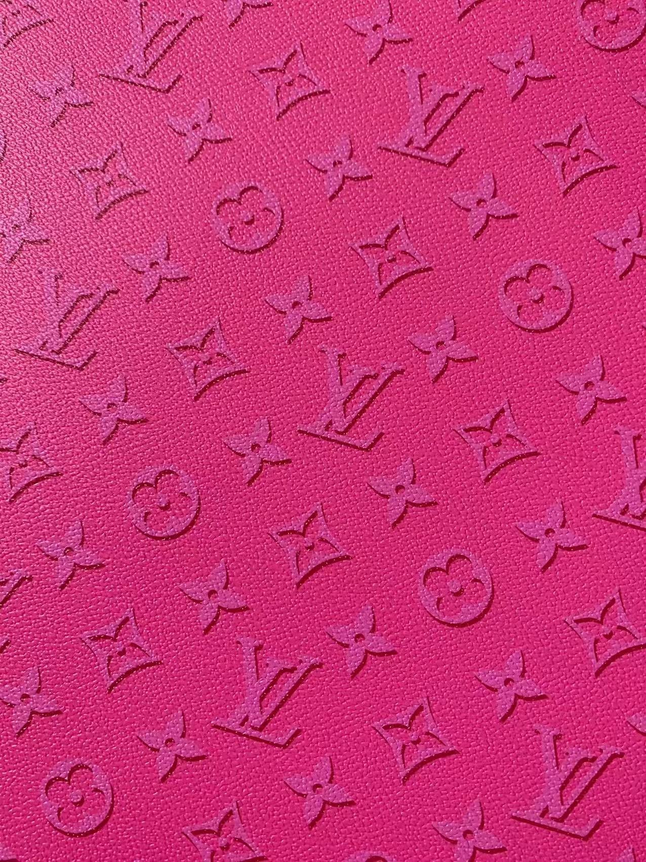 Fashion Dark Pink LV Ghosting Design Vinyl Leather For Handmade Sneaker,Upholstery Goods By Yard