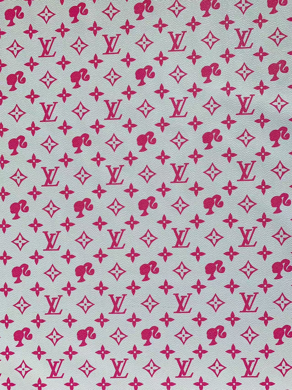 Craft 1 inch Size Pink Barbie With LV Leather Fabric For Custom Shoes,Sneaker Handicraft Goods